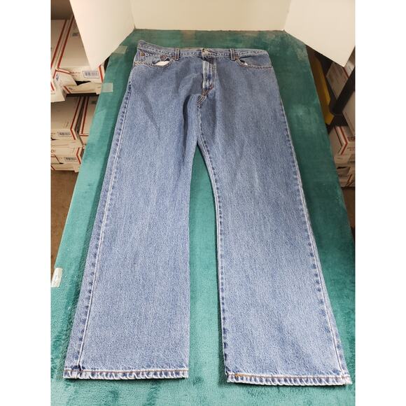Levis 517 Jeans Size 40x32 Mens Blue Pants Stretch Denim Mid Rise Bootcut - Picture 2 of 14